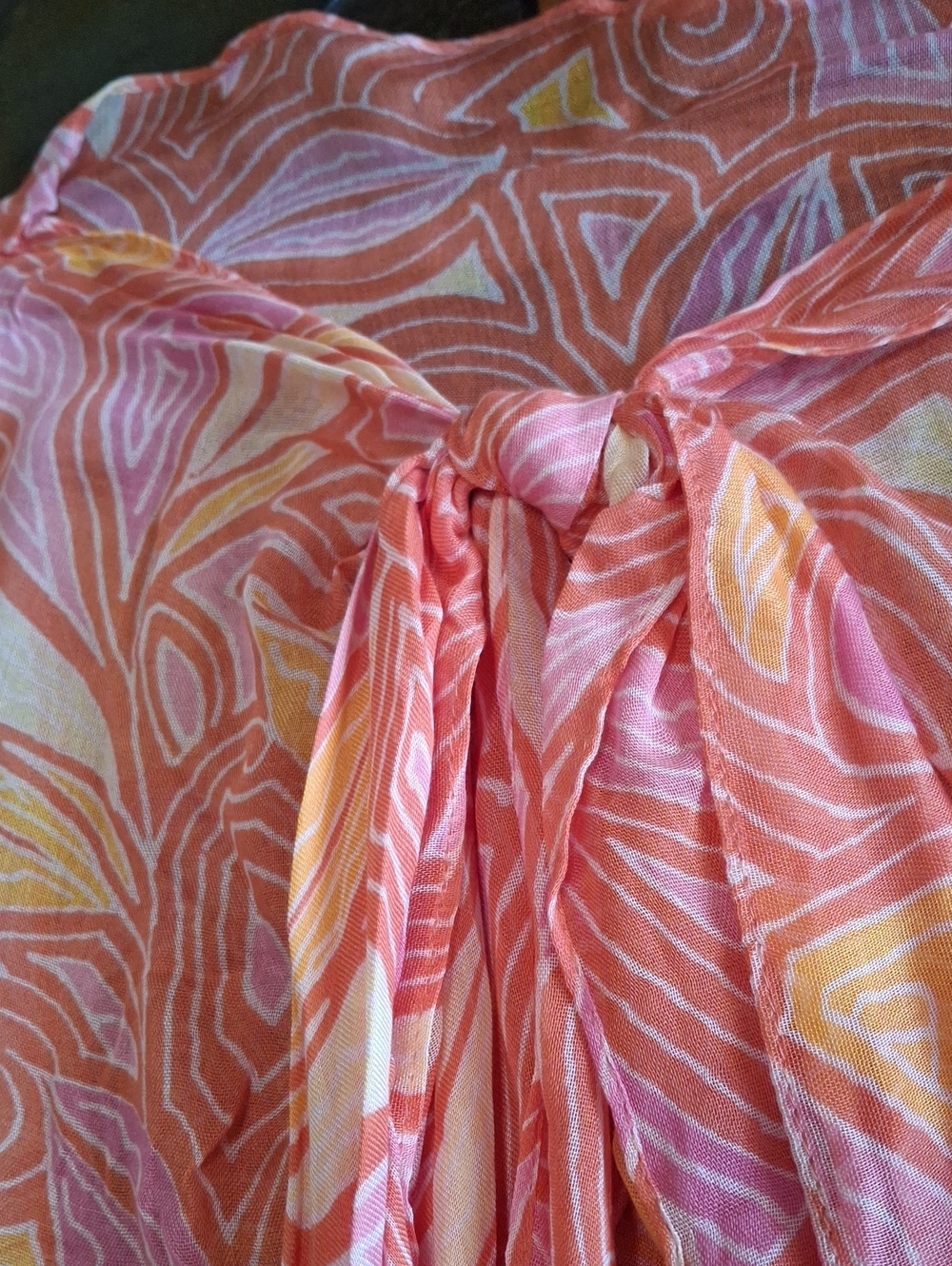 Beach Cover-Up Sarong Wrap in Pink Swirl - Picture 2 of 6